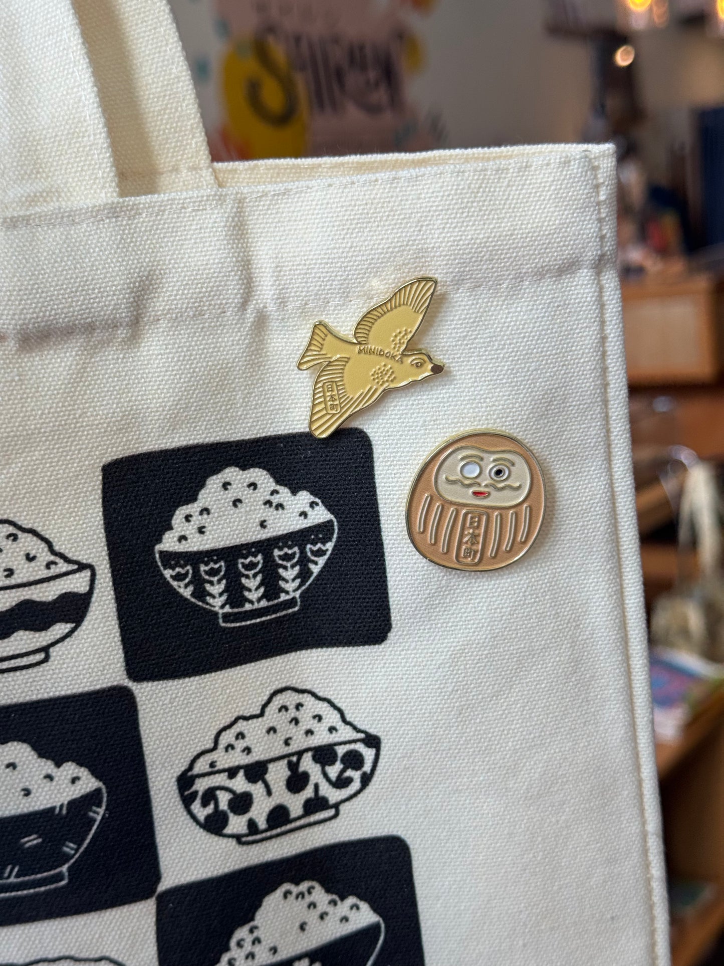 Gold Daruma Enamel Pin