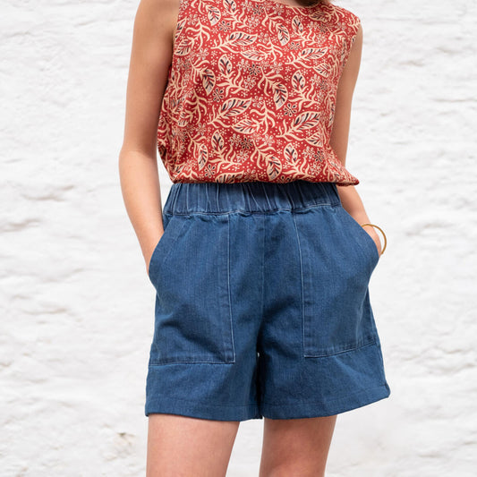 Blue Denim Petra Day Shorts - 2025