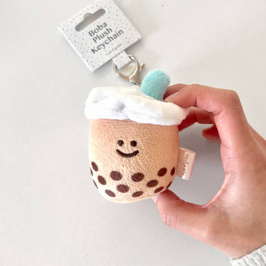 Mini Boba Milk Tea Plushie Keychain: Teal