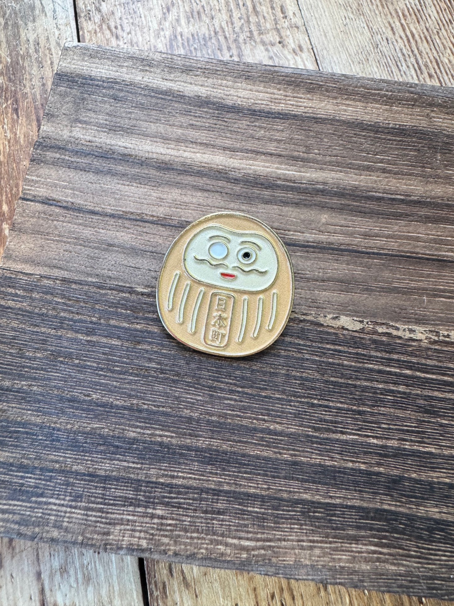 Gold Daruma Enamel Pin