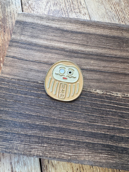 Gold Daruma Enamel Pin