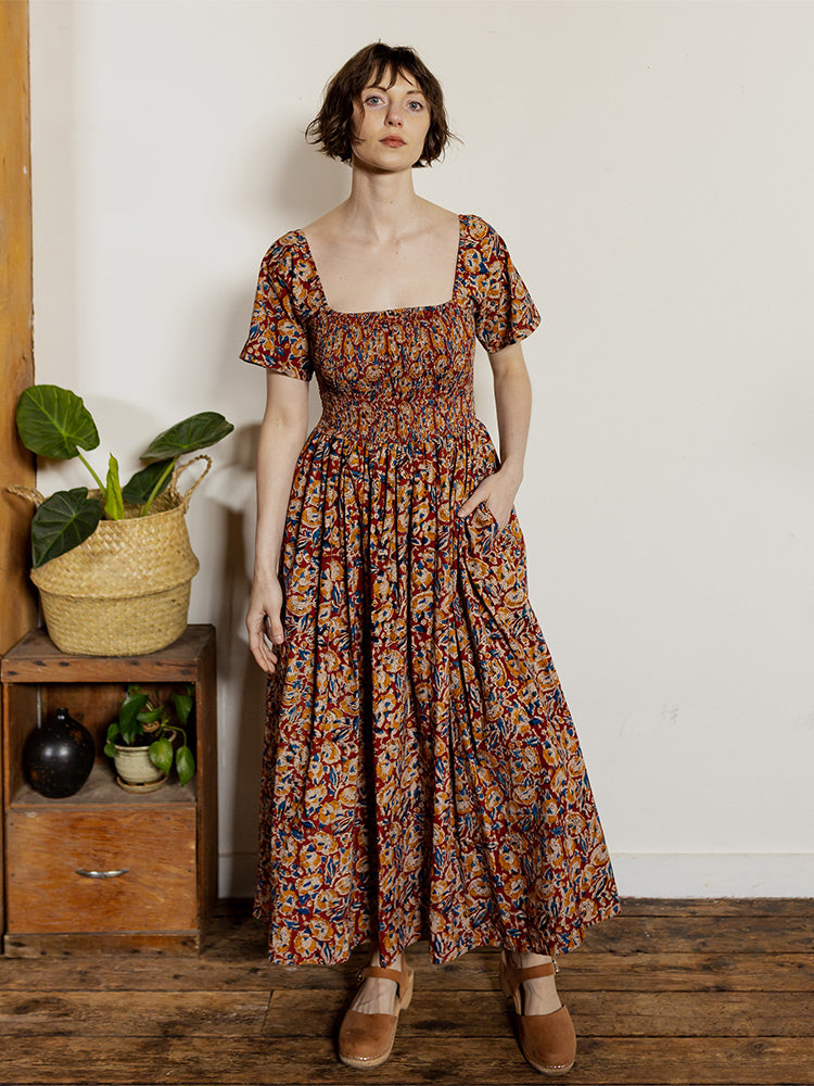 Ruby Floral Teddy Midi Dress