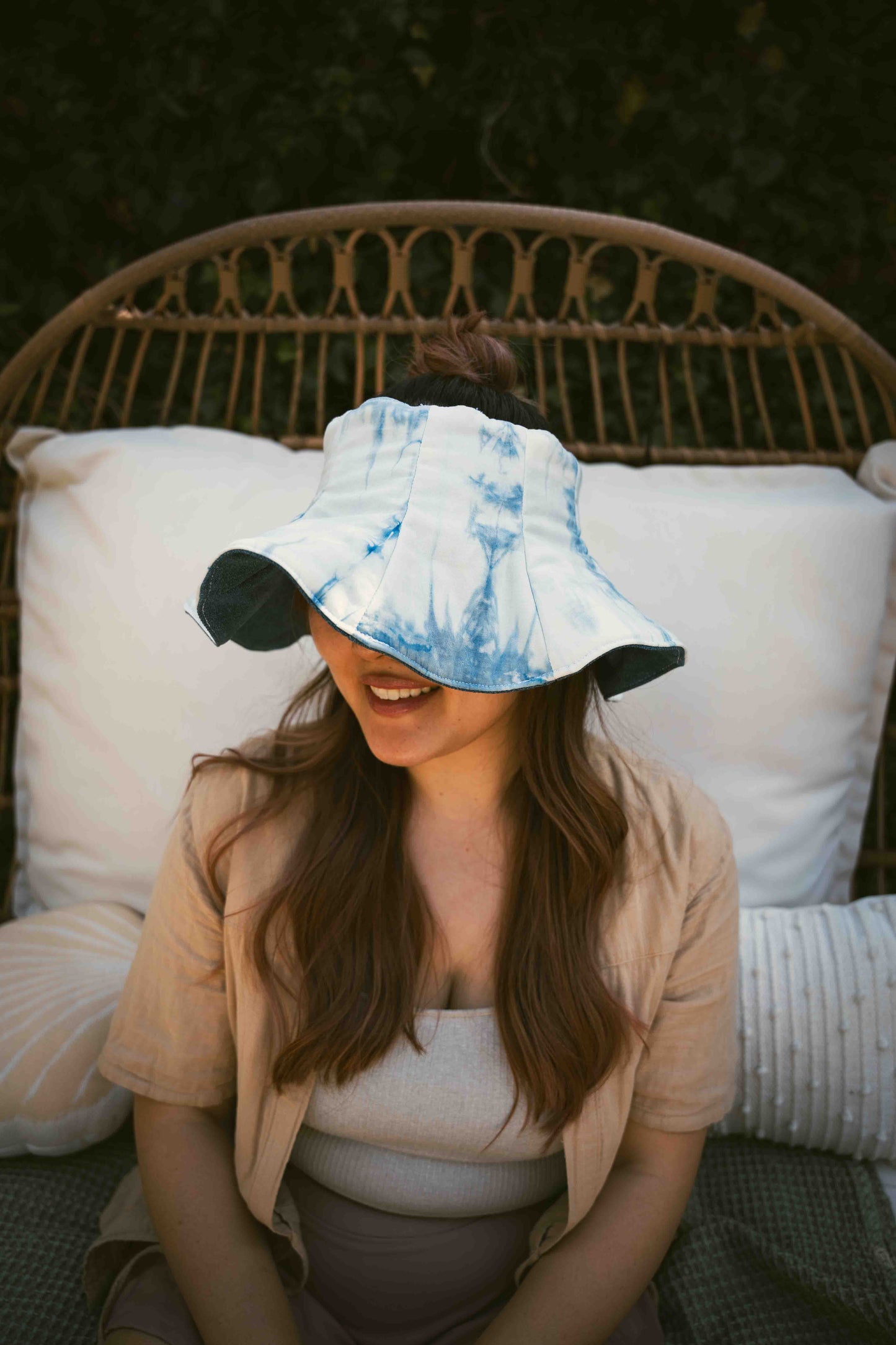 Indigo Reversible Puka Sun Hat