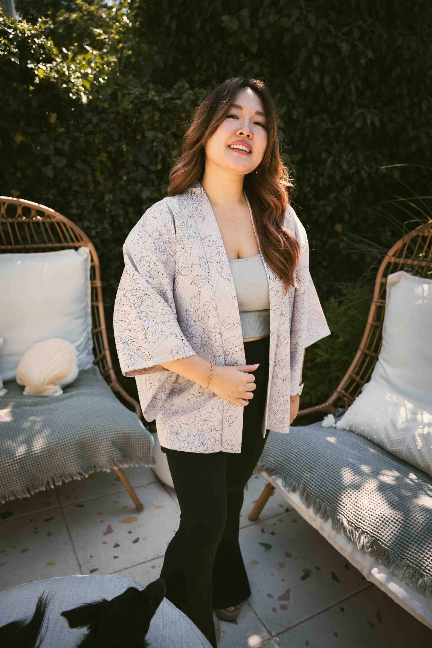 Lavender Etched Floral Haori Vintage Jacket