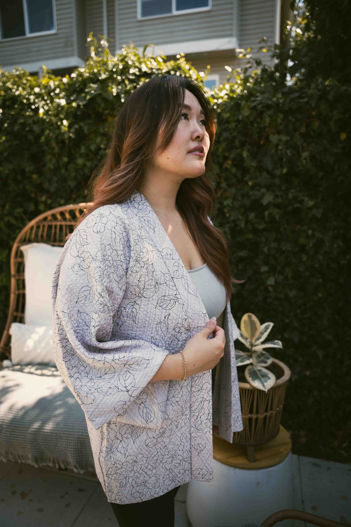 Lavender Etched Floral Haori Vintage Jacket