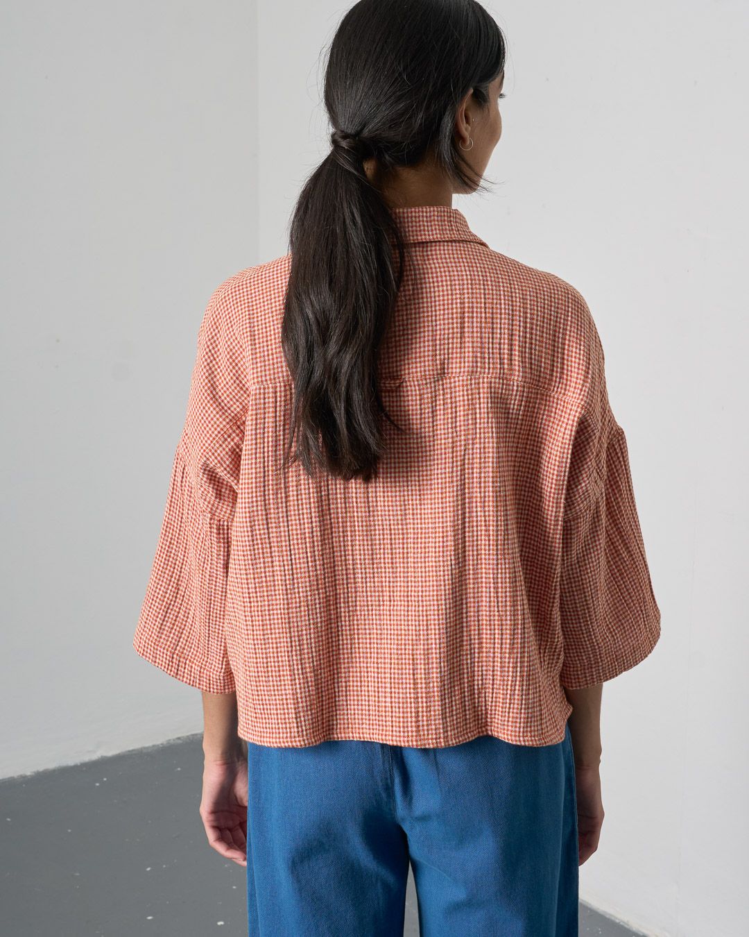 Rust Check Ava Blouse