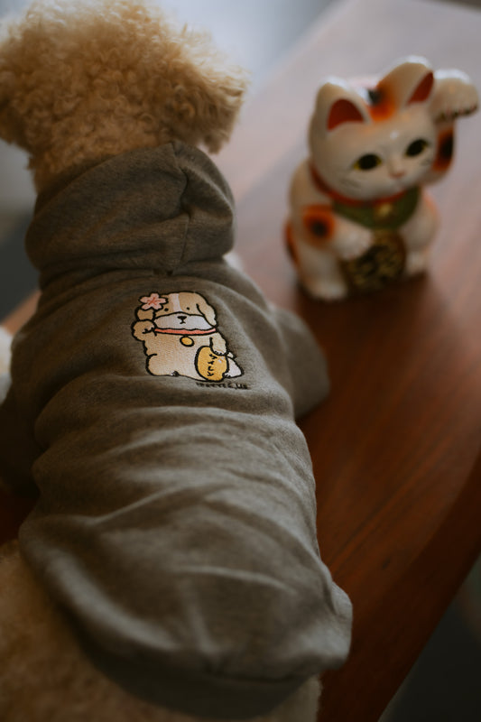Maneki Dog Dog Hoodie - Grey
