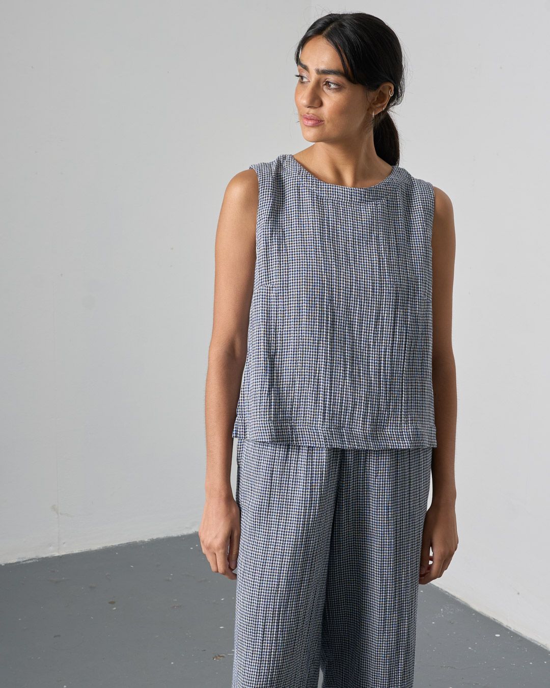Navy Check Pippa Blouse