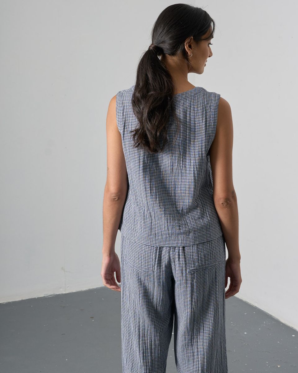 Navy Check Pippa Blouse