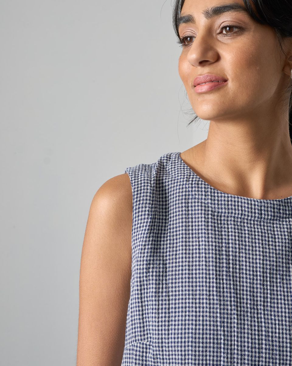 Navy Check Pippa Blouse