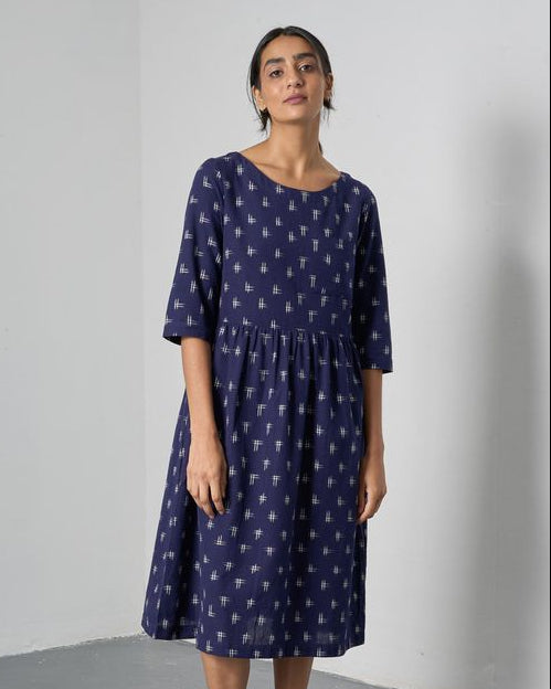 Navy Ikat Orla Day Dress