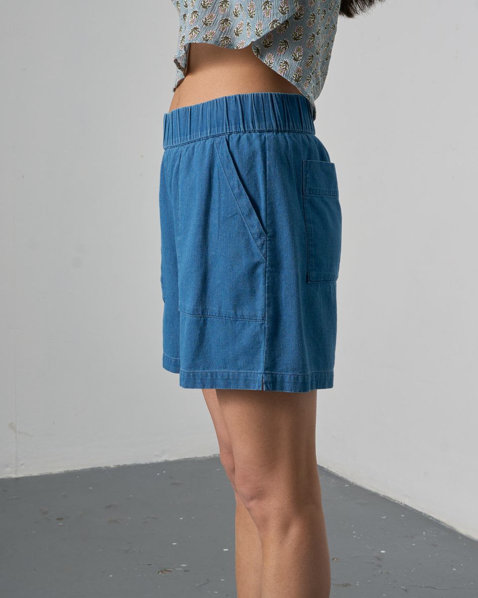 Textured Denim Petra Shorts