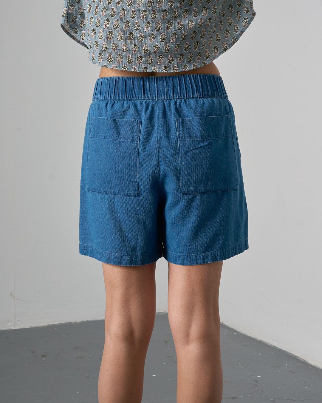 Textured Denim Petra Shorts