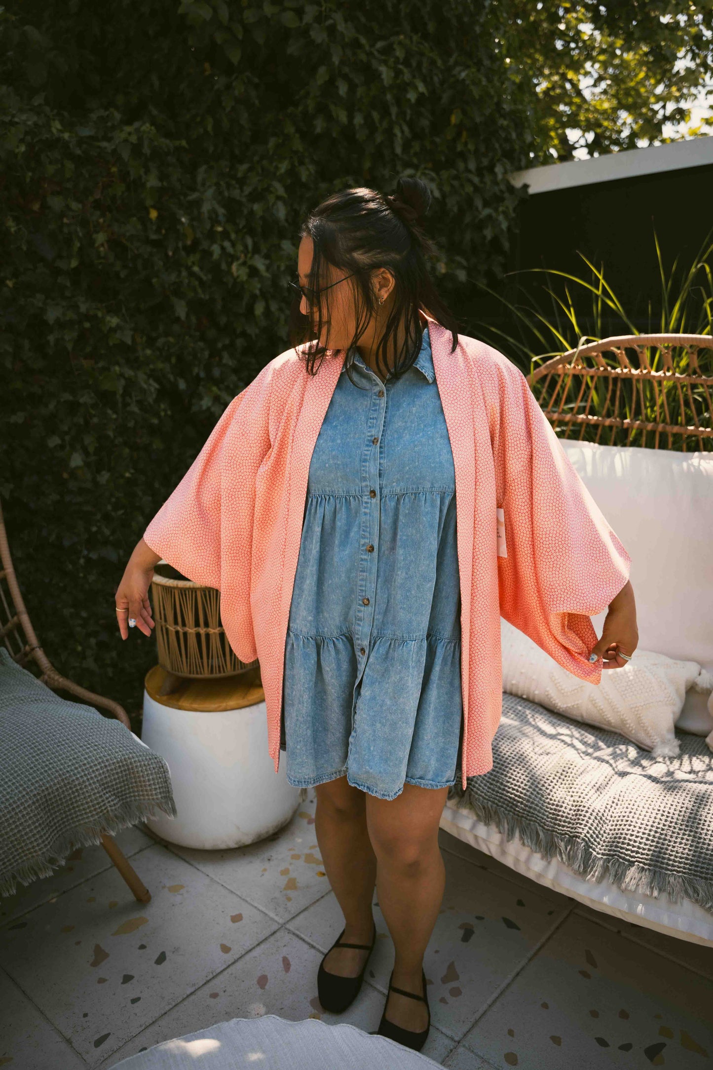 Pink Mini Floral Haori Vintage Jacket