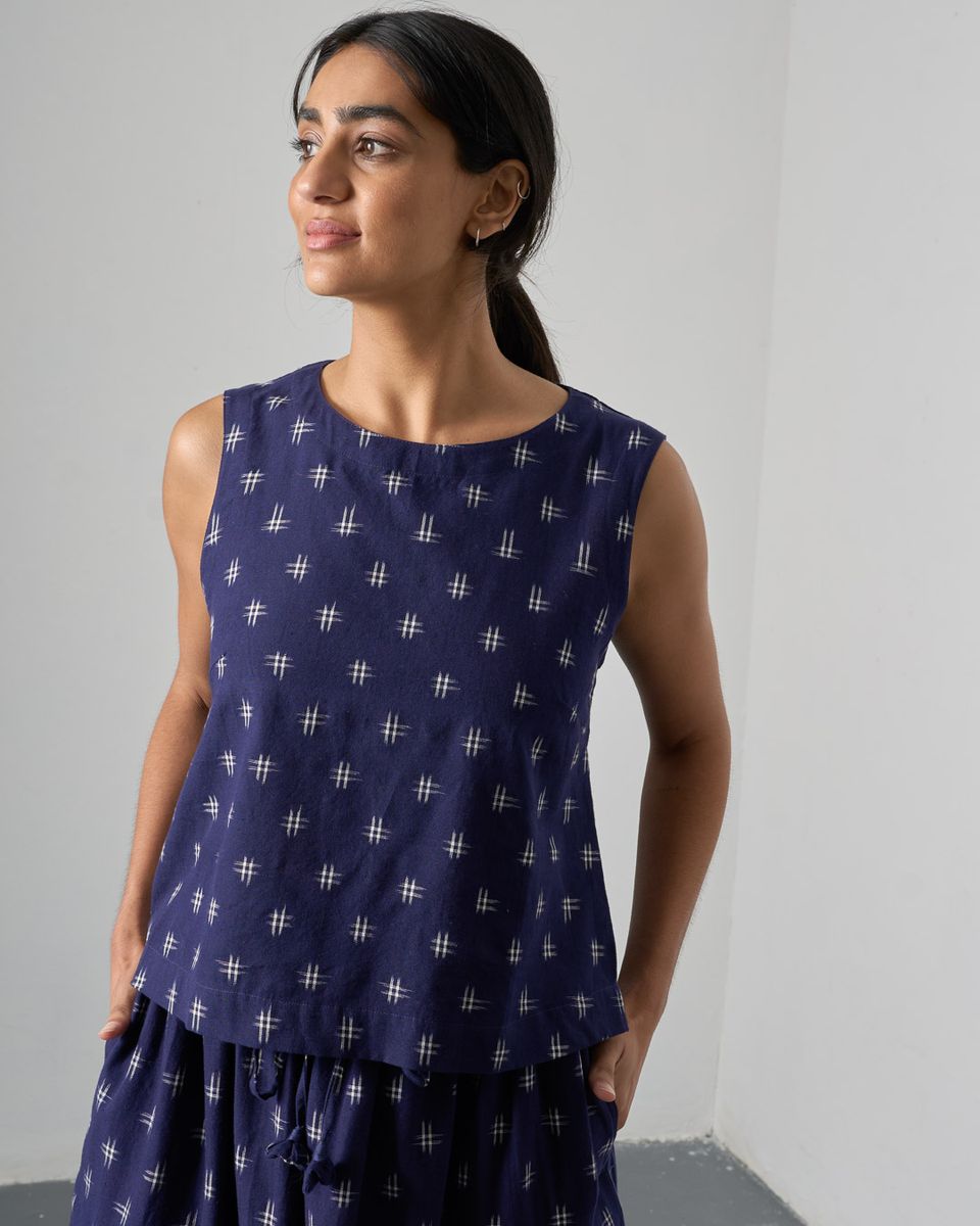 Navy Ikat Pippa Top