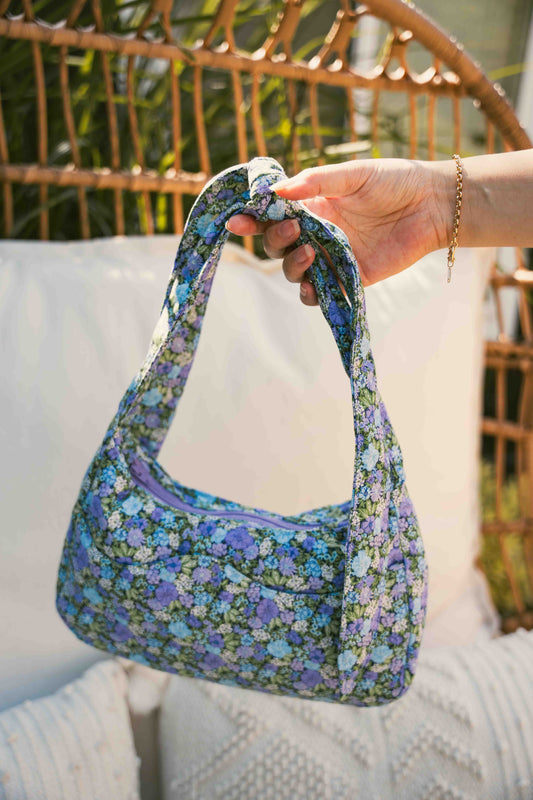 Purple Blossom Wavy Furoshiki Bag