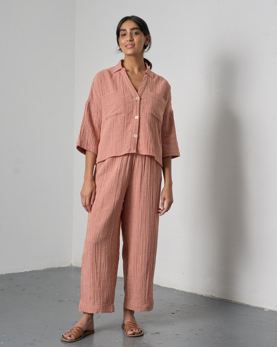Rust Check Clara Trousers