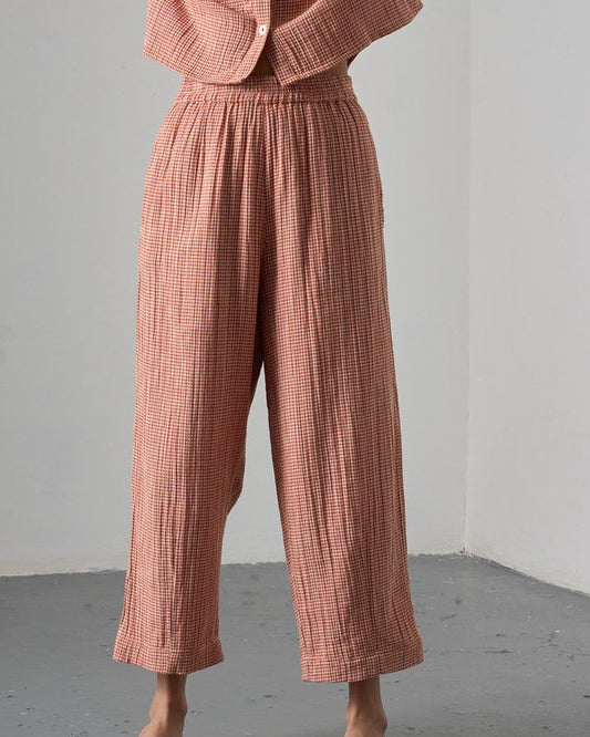 Rust Check Clara Trousers