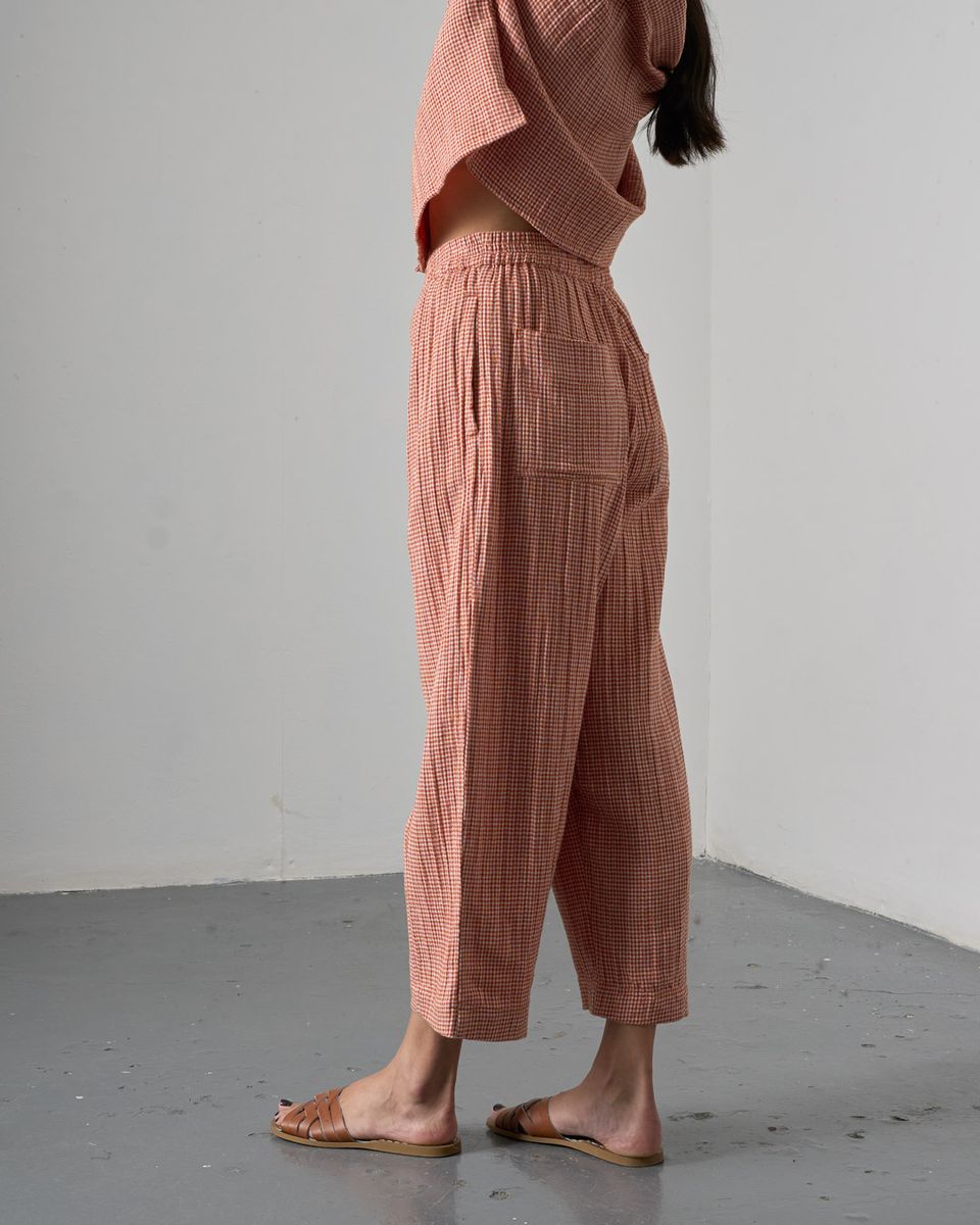 Rust Check Clara Trousers