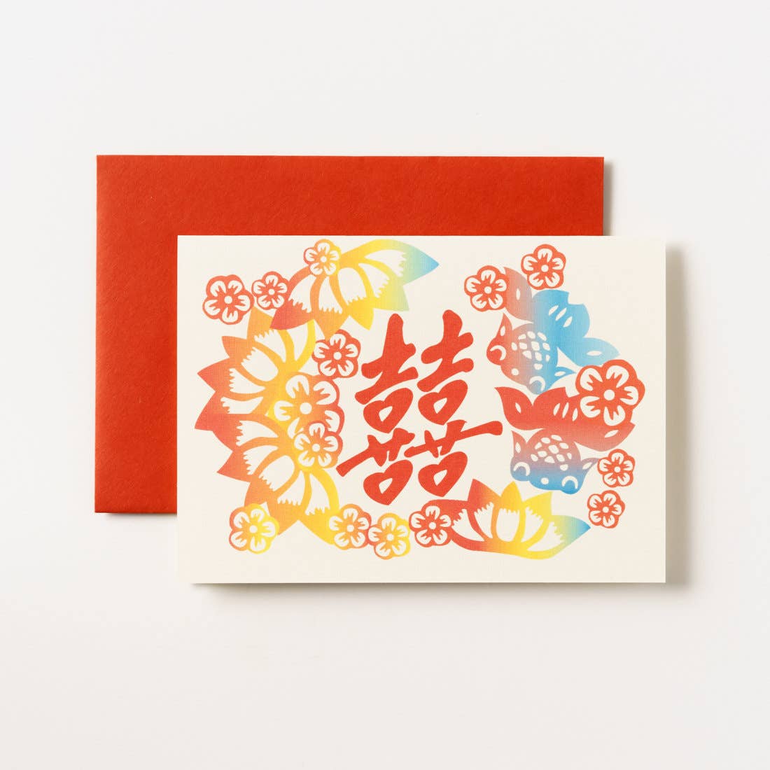 Chinese Double Happiness Wedding Greeting Card