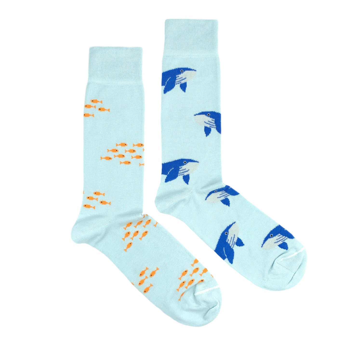 Whale and Fishes Mismatched Men’s Socks