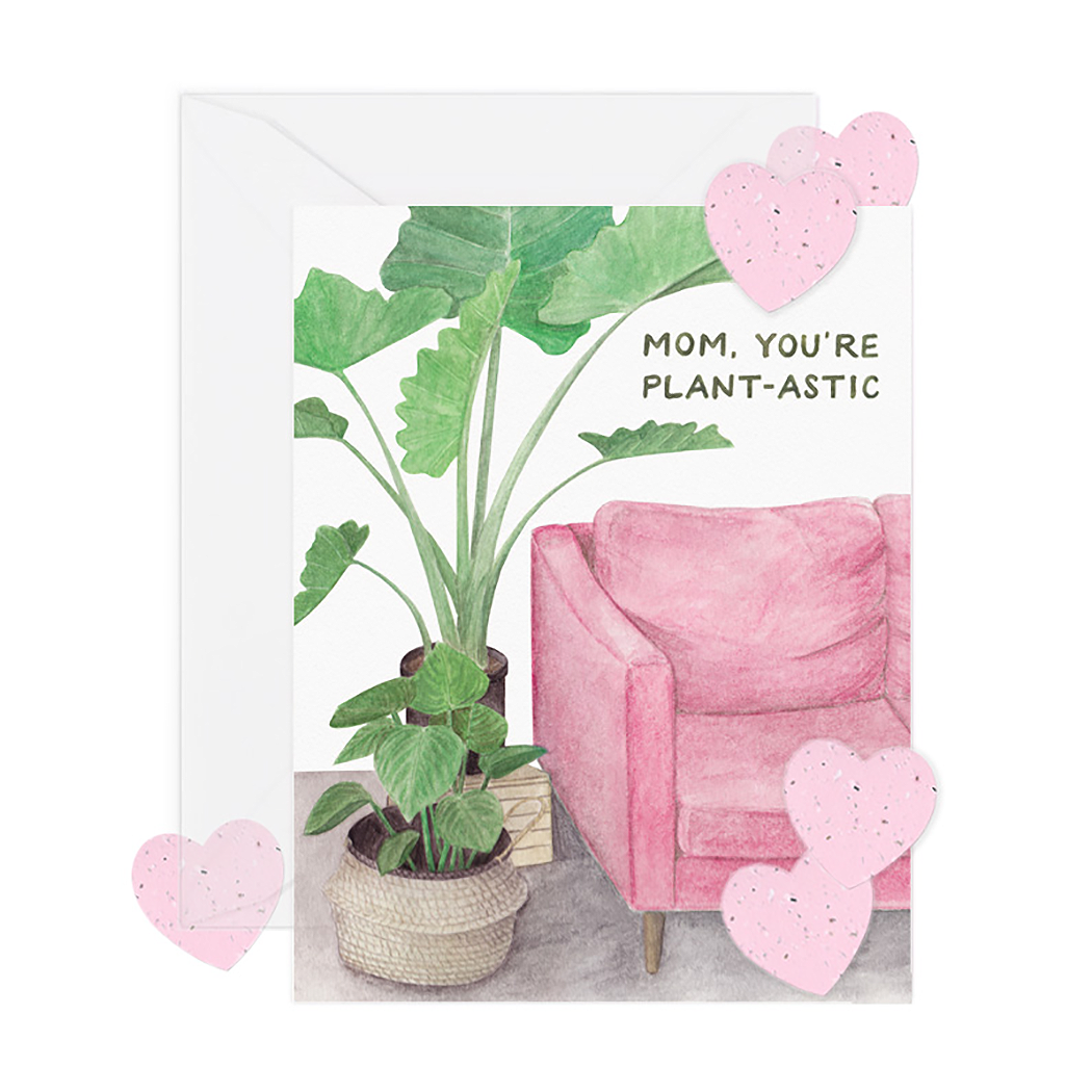 Plant-astic Mom w/ Seed Paper Confetti (Mother's Day Card)