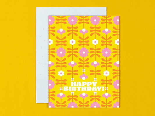 Flower Tower Birthday Card