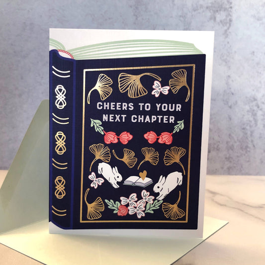 Next Chapter Book Gold Foil Greeting Card