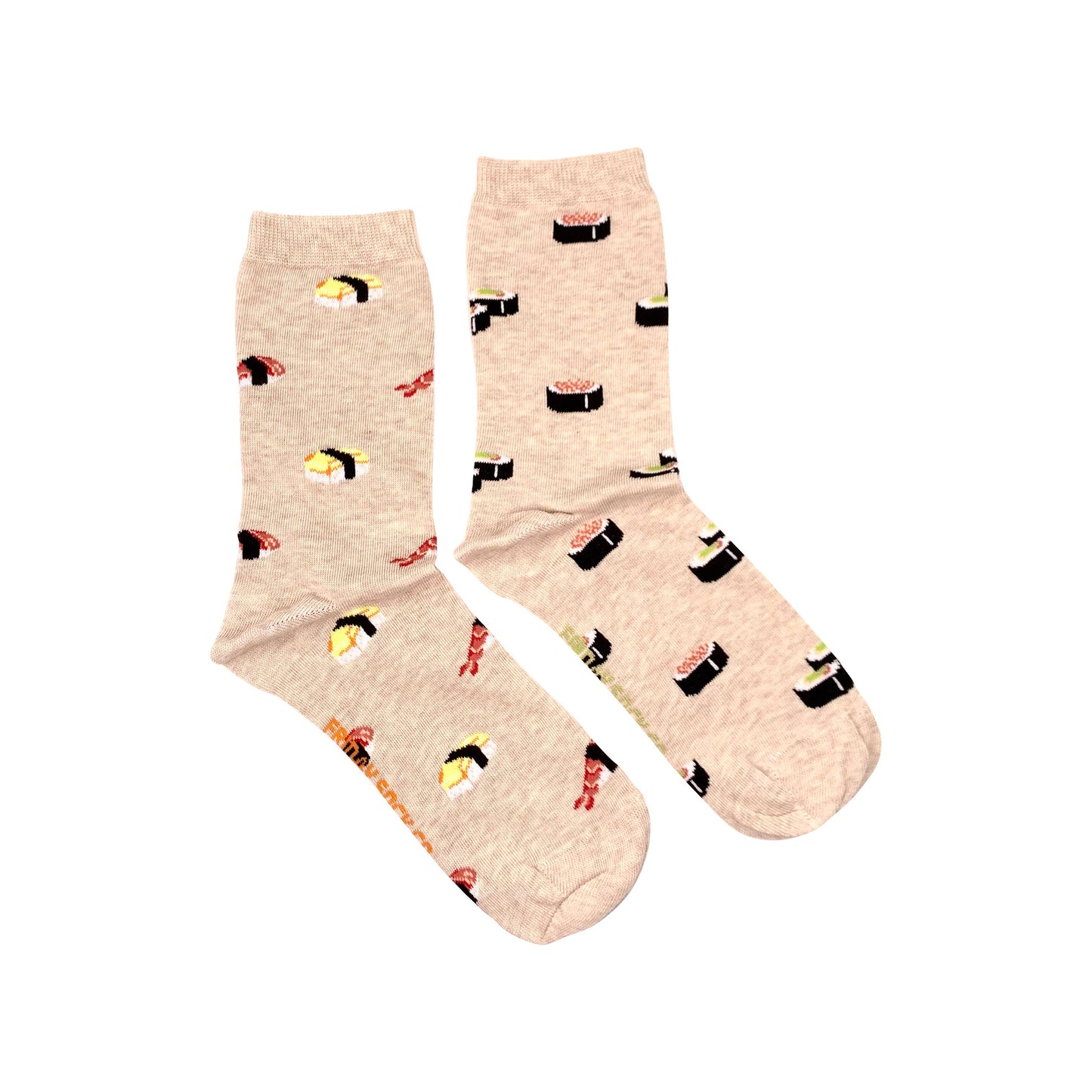 Beige Sushi Mismatched Women's Socks