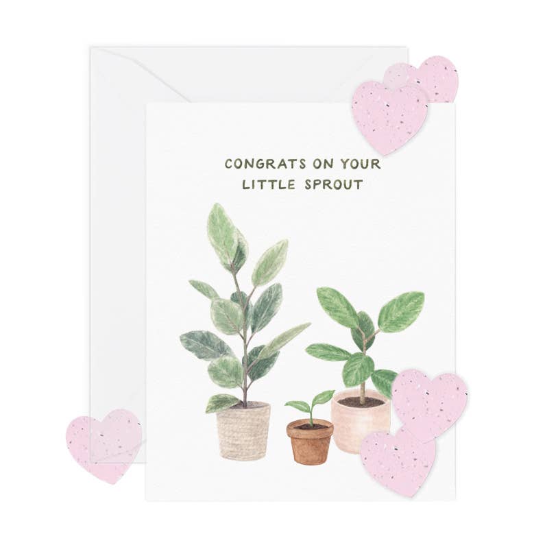 Little Sprout New Baby Card w/ Seed Paper Confetti