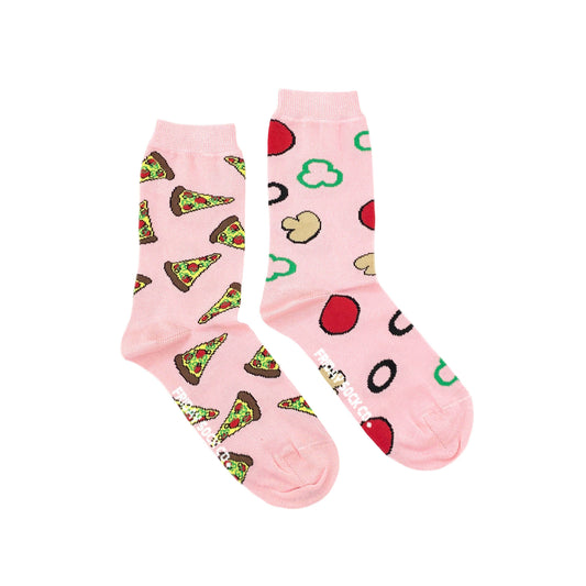 Pink Pizza Mismatched Women's Socks