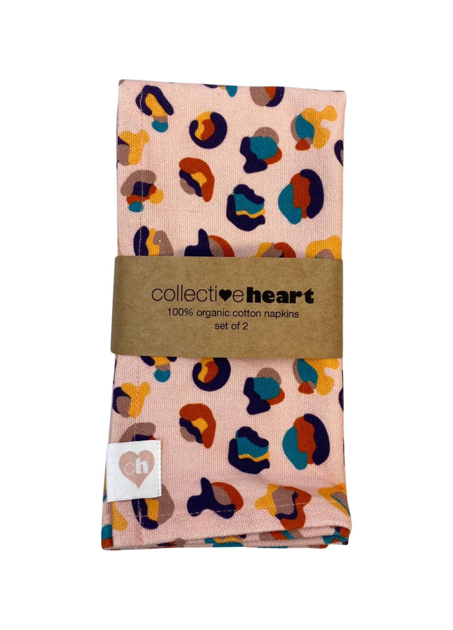 SET OF 2 - Confetti Leopard Organic Cotton Napkins