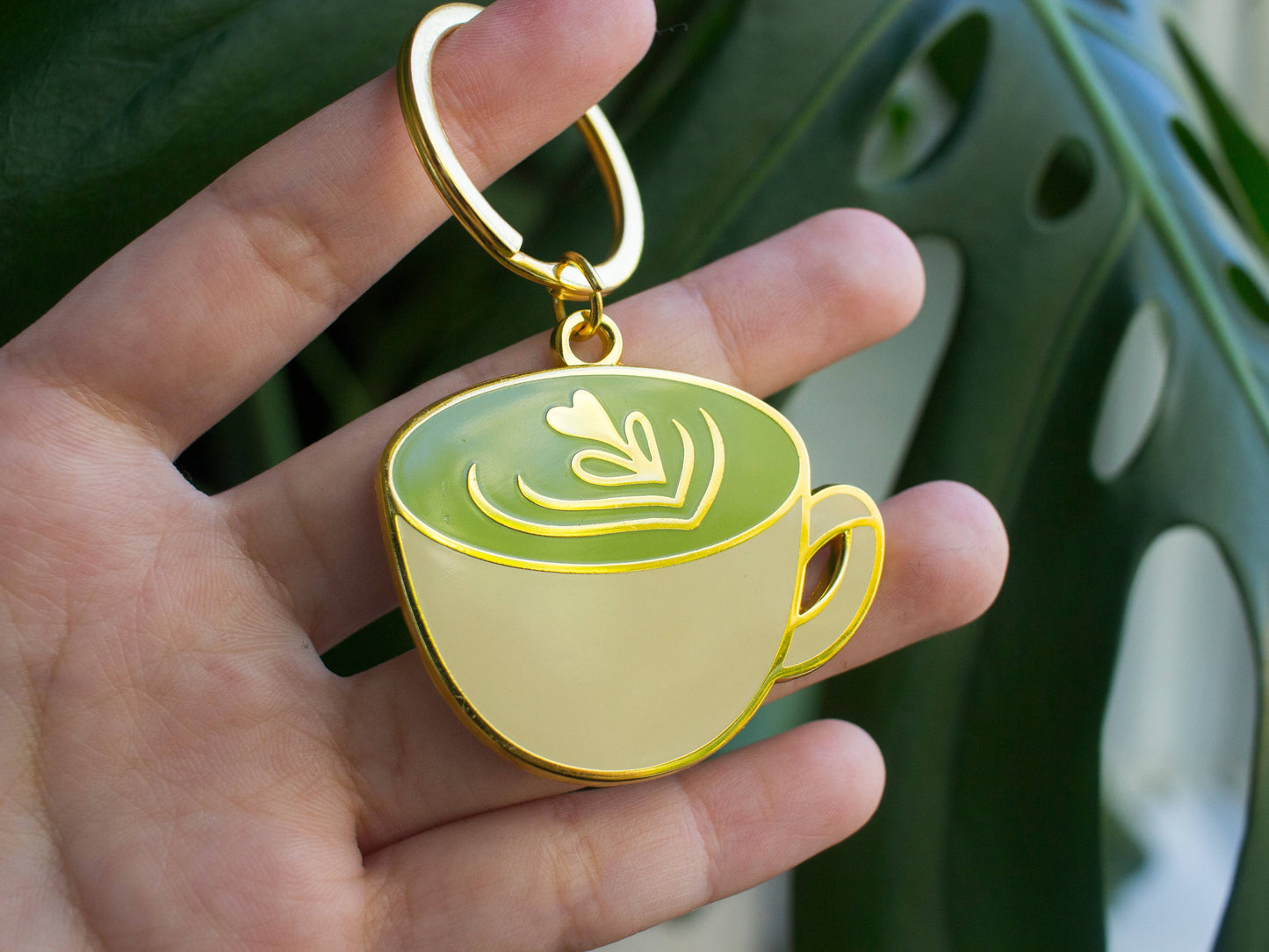 Matcha Latte Metal Keychain