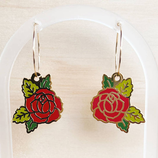 Gold Filled Rose Earrings