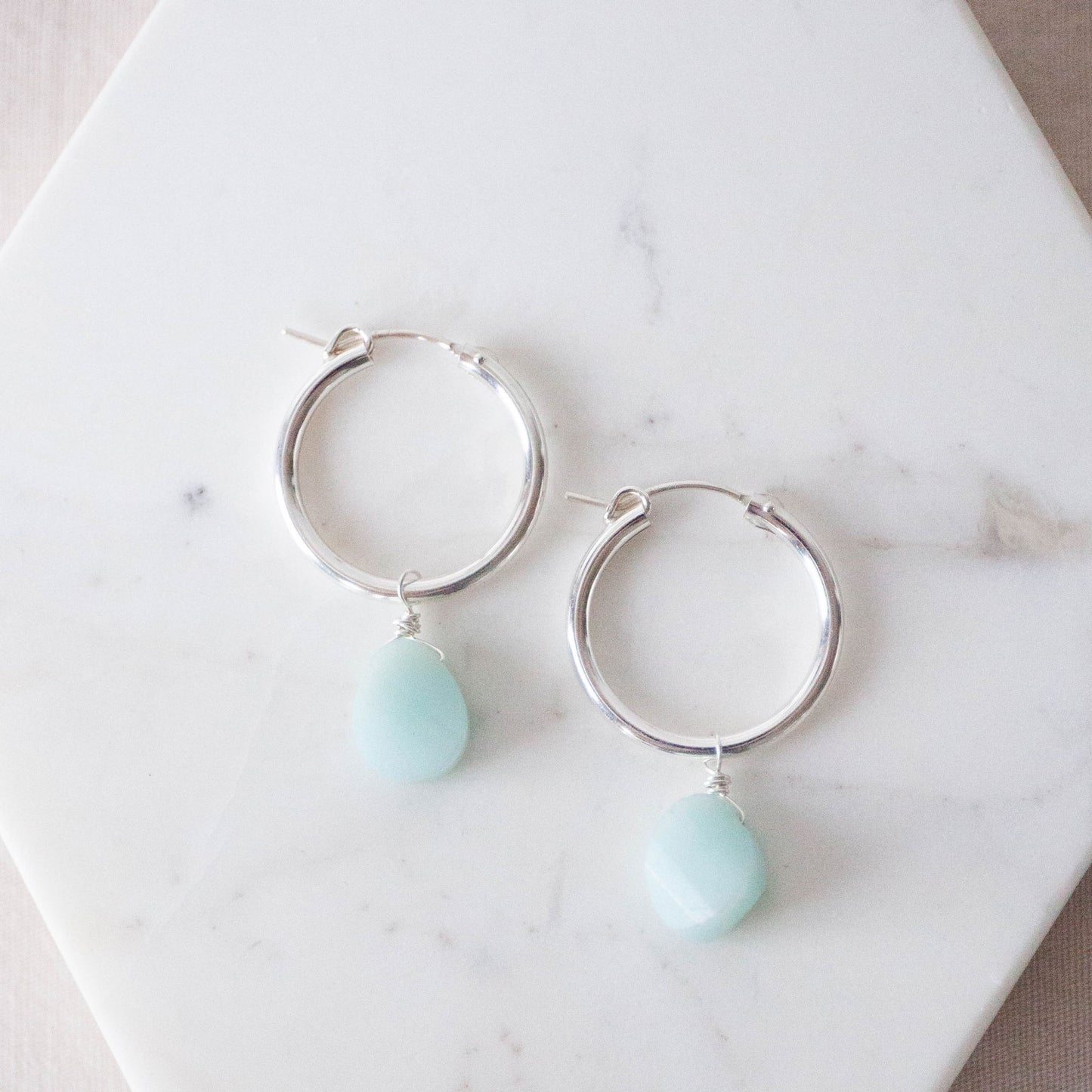 Chalcedony XL Huggie Hoops