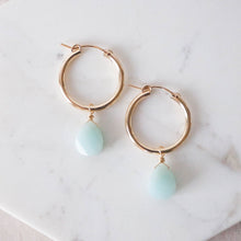 Load image into Gallery viewer, Chalcedony XL Huggie Hoops

