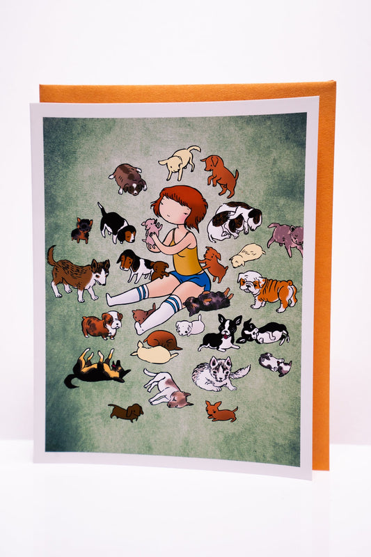 Puppy Pile Greeting Card