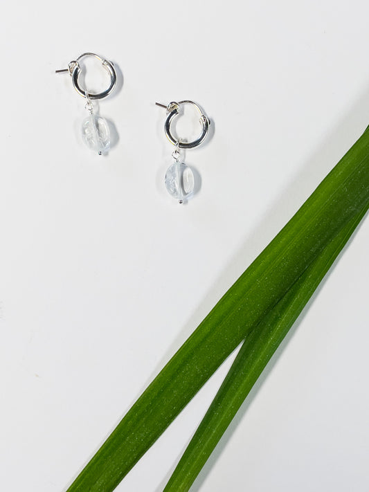 Moonstone Huggie Hoops