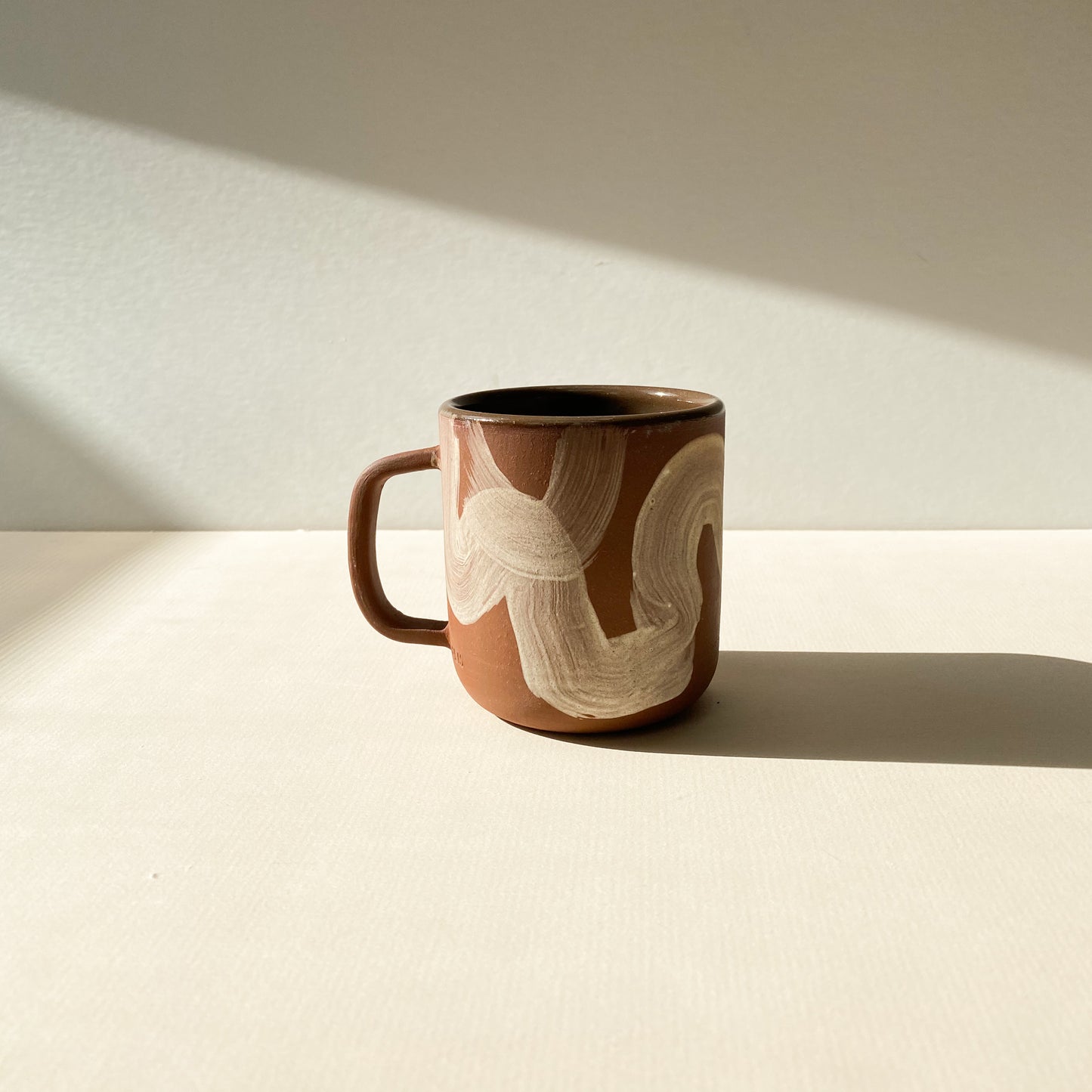 Small Terra Cotta Brush Pattern Mug