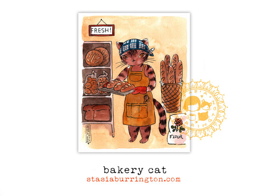 Bakery Cat Print