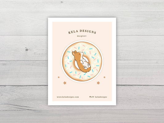 Glazed Donut Corgi Magnet
