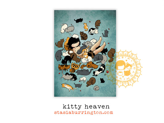 Kitty Heaven Postcard/Mini print