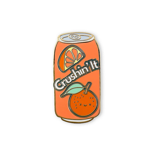 Crushin' It Orange Soda Can Hard Enamel / Lapel Pin: 1.25" inch tall