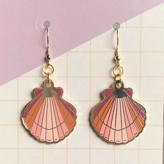 Coral Seashell Earrings