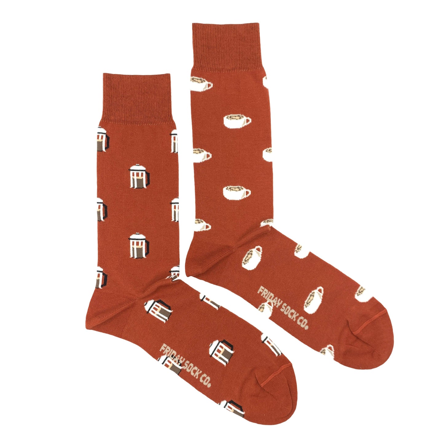 French Press & Coffee Mismached Mens Socks