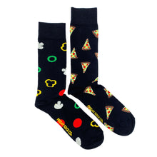 Load image into Gallery viewer, Pizza &amp; Topping Mismatched Mens Socks
