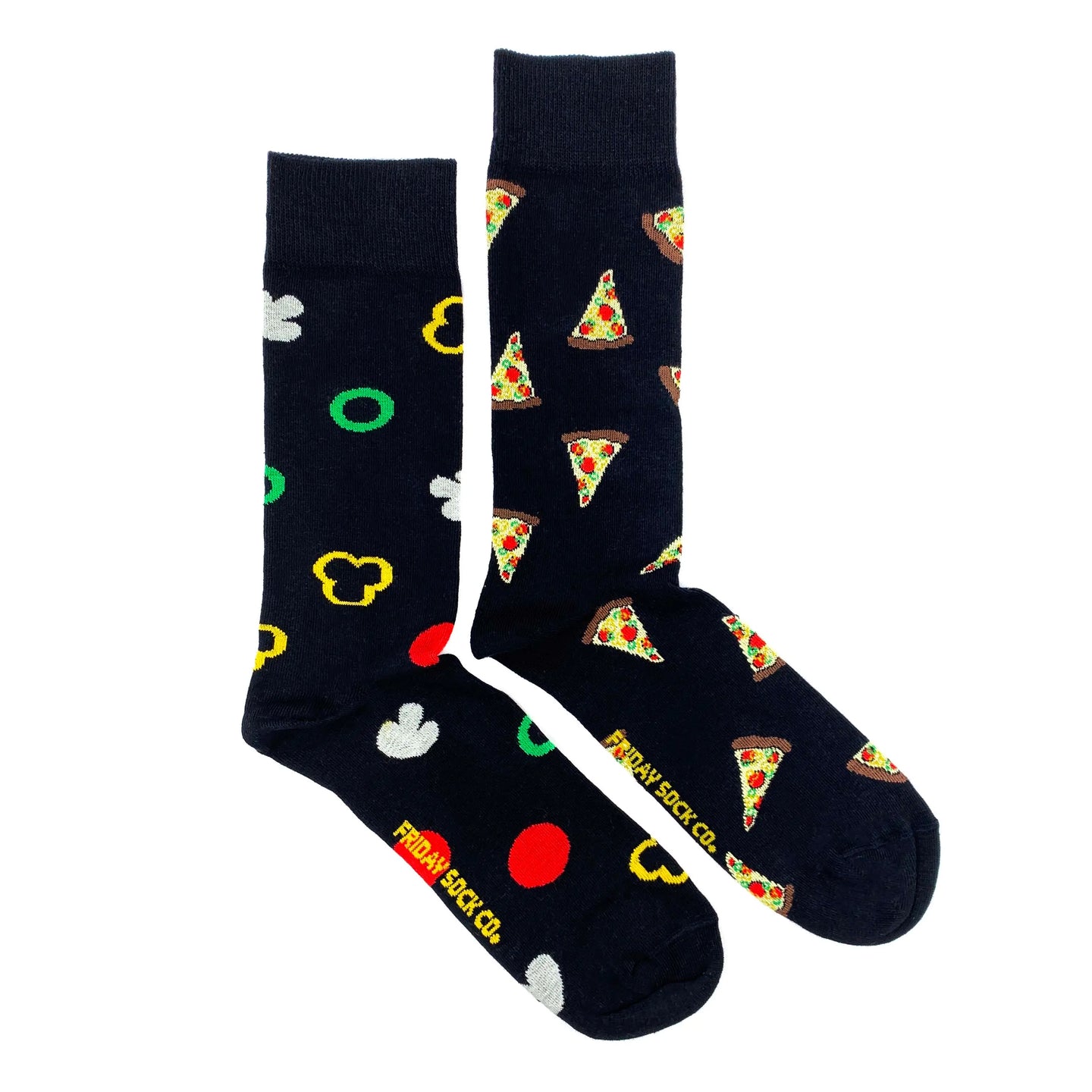 Pizza & Topping Mismatched Mens Socks