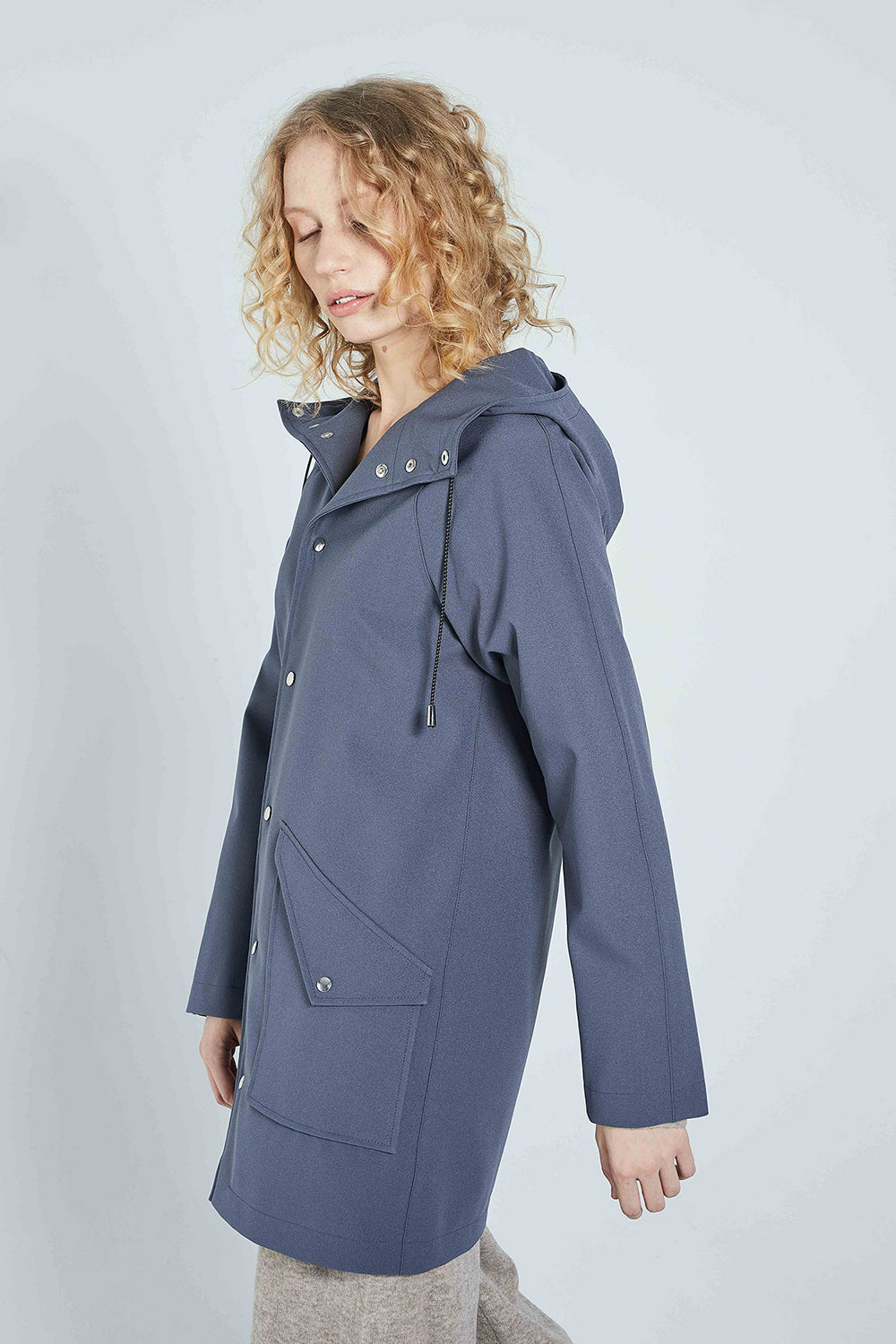 Grey Unisex City Raincoat - recycled material