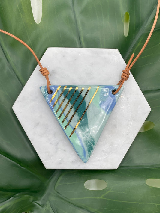 Teal Triangle Necklace