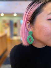 Load image into Gallery viewer, Large Geo Earrings - Green

